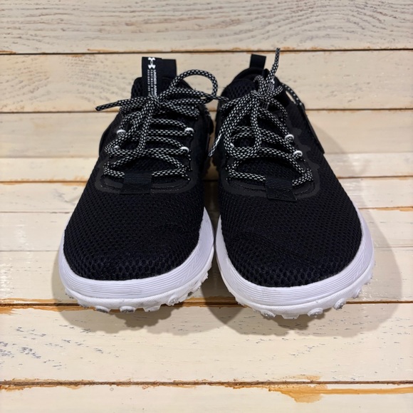 Under Armour Fat Tire Black and White Athletic Shoes with Lightweight Design - Picture 2 of 10